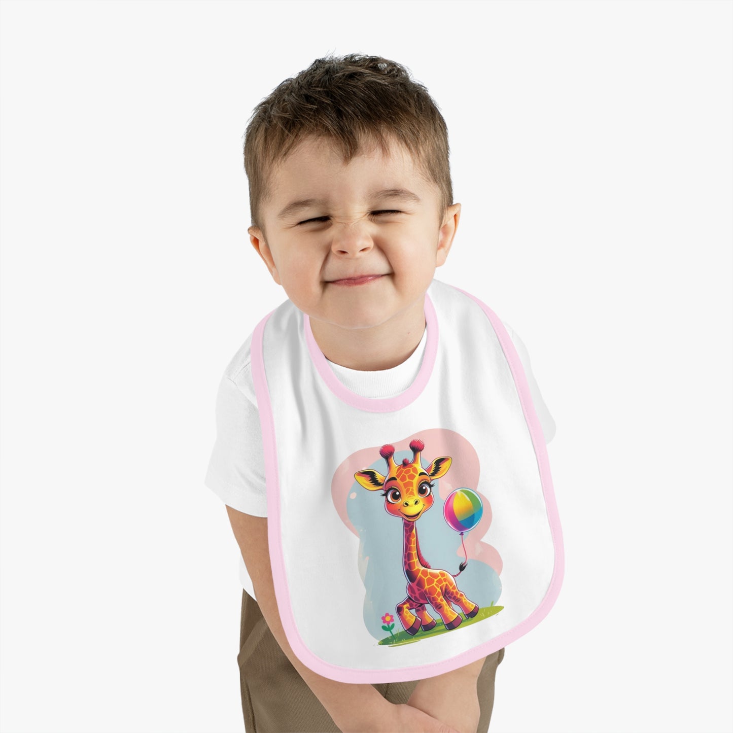 Cute Giraffe – Baby Bib Pink