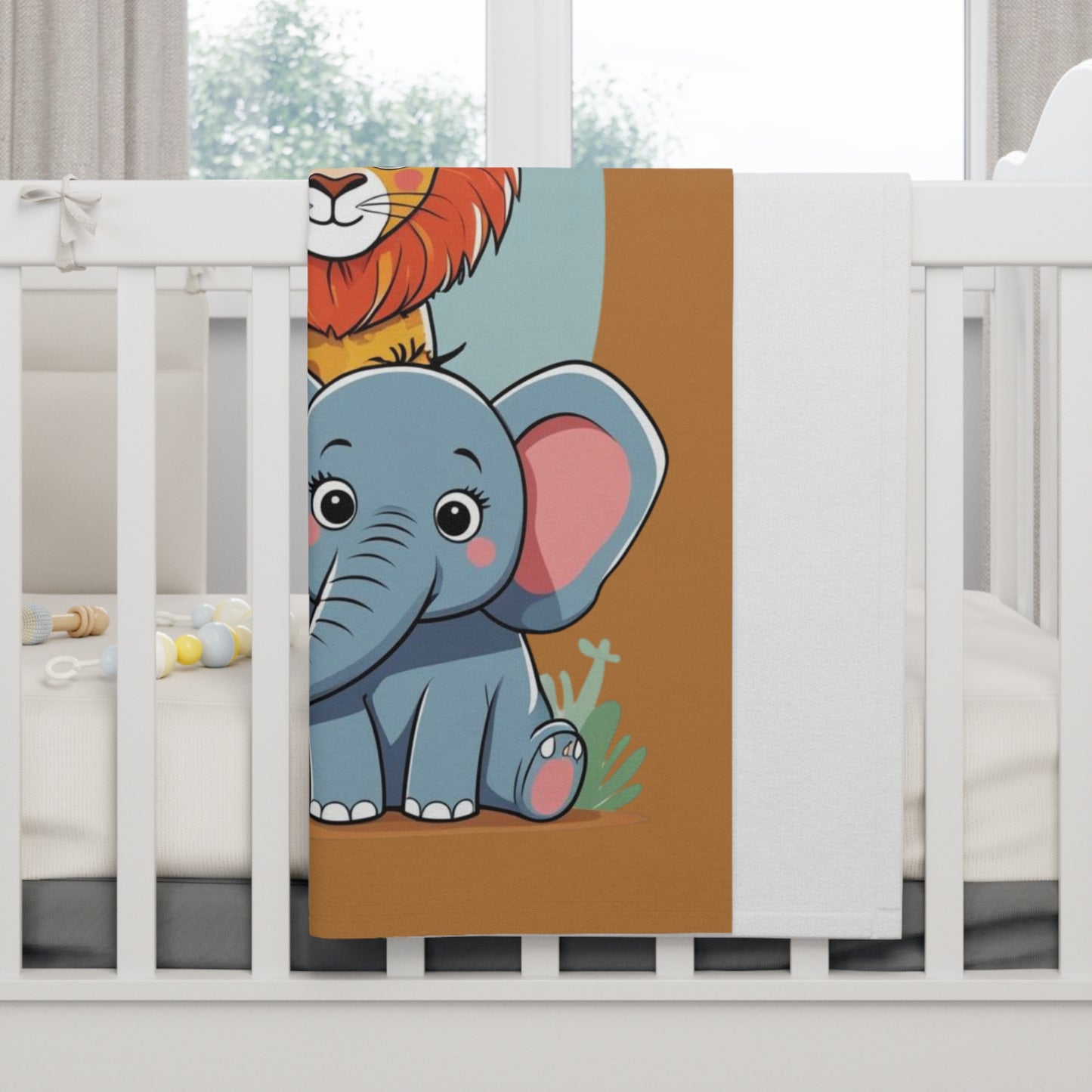 Animal Kingdom Baby Blanket, Nursery Decor - Brown