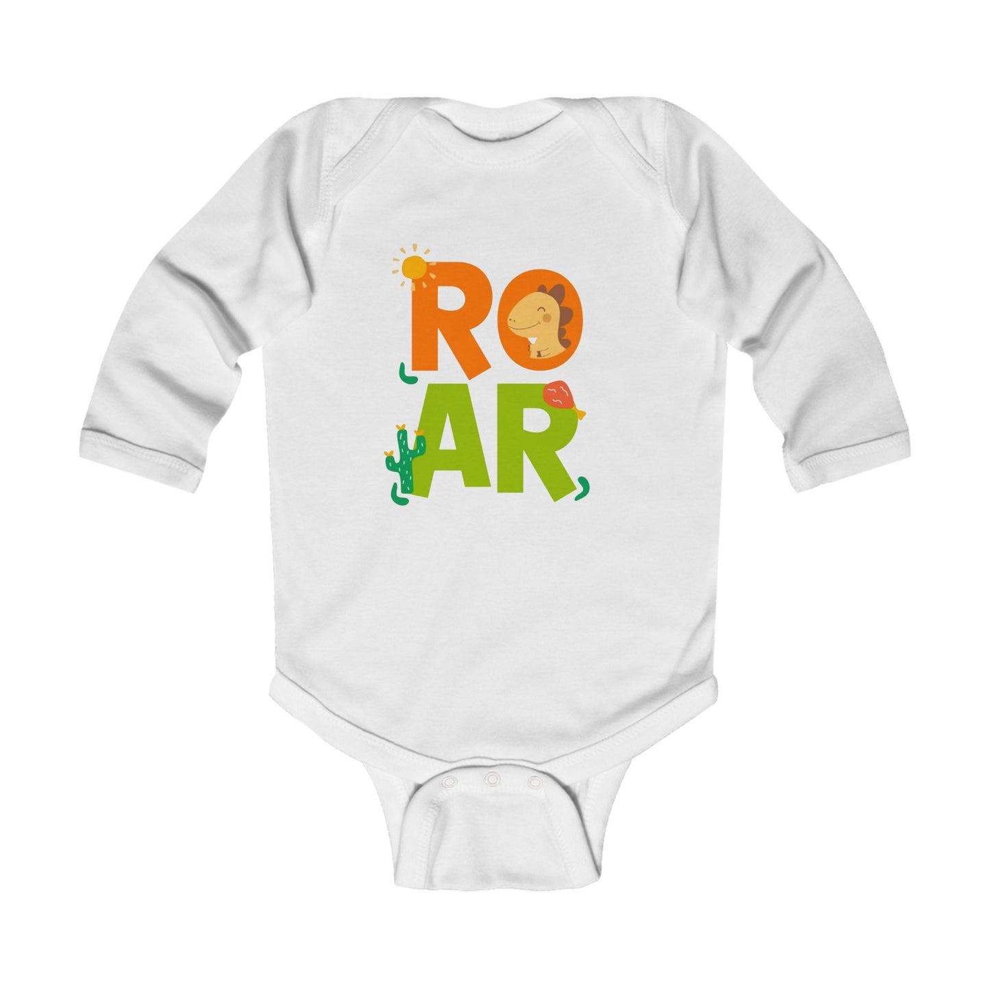 Roar Infant Long Sleeve Bodysuit, Black