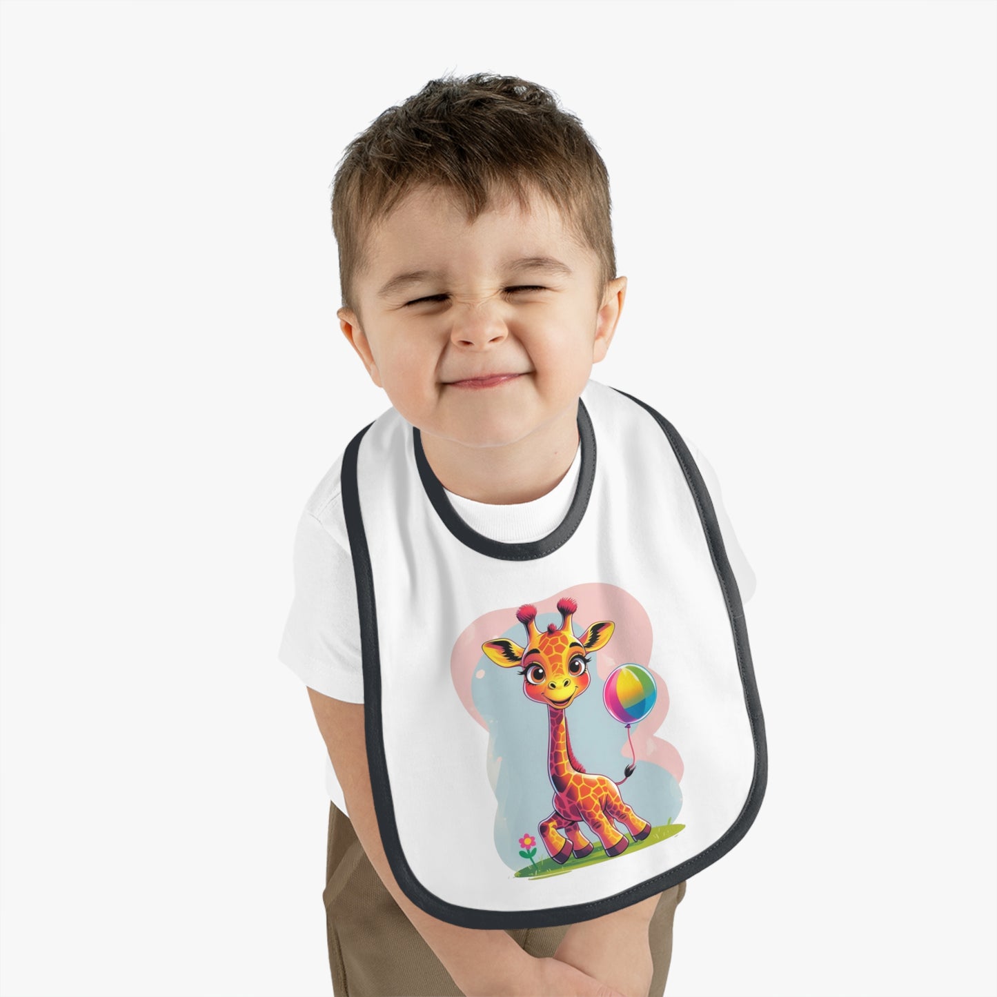 Cute Giraffe – Baby Bib Pink