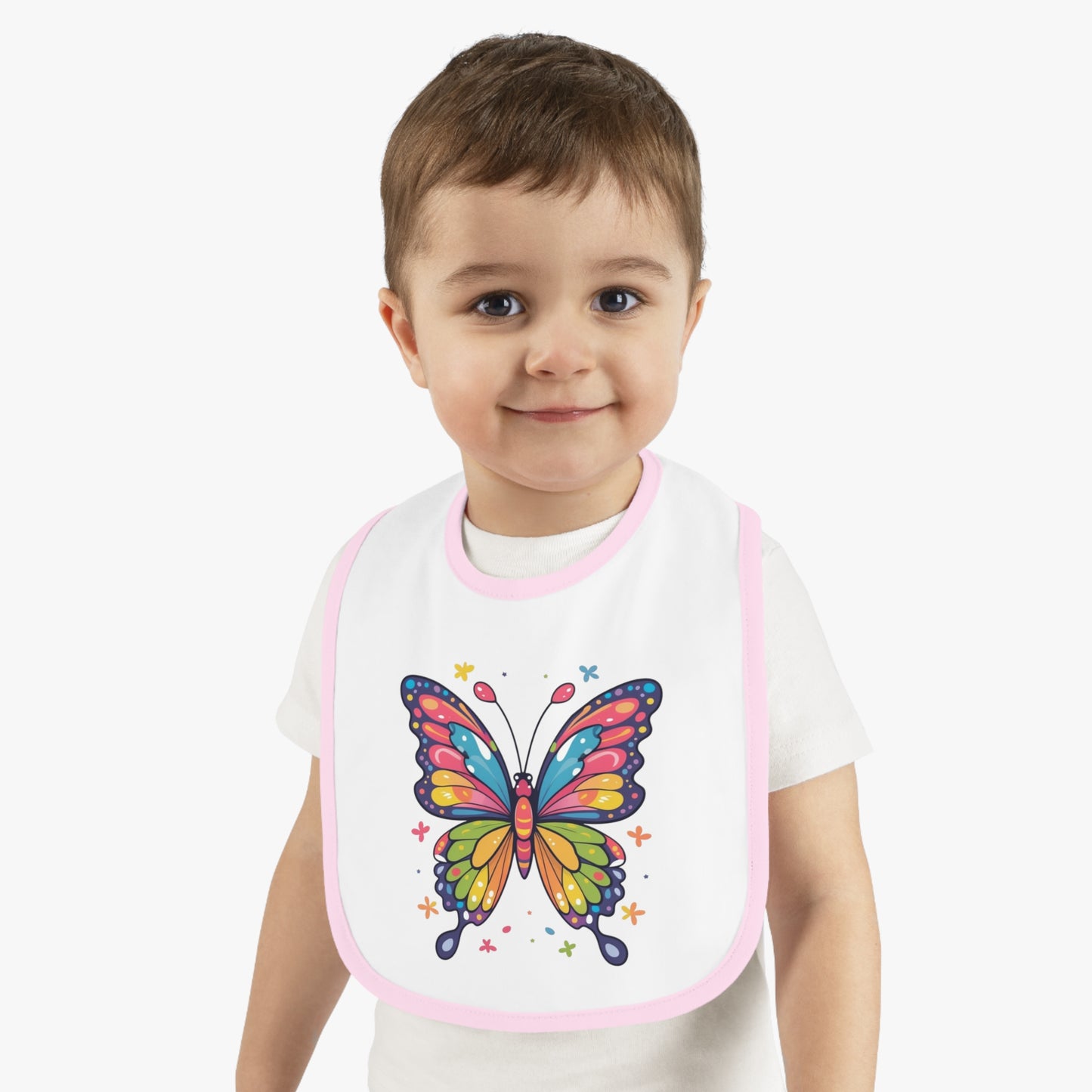Beautiful Butterfly Baby Bib, Pink