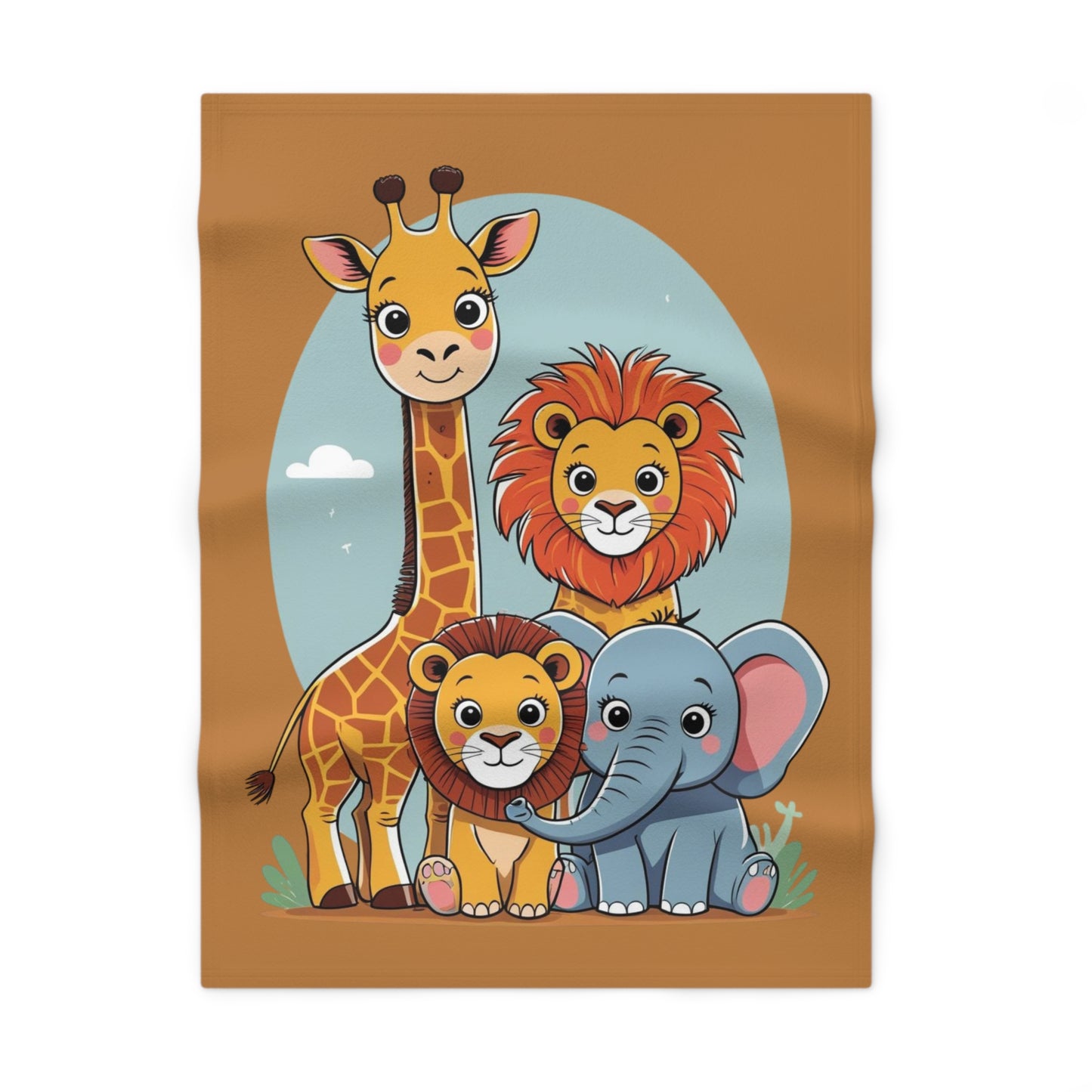 Animal Kingdom Baby Blanket, Nursery Decor - Brown