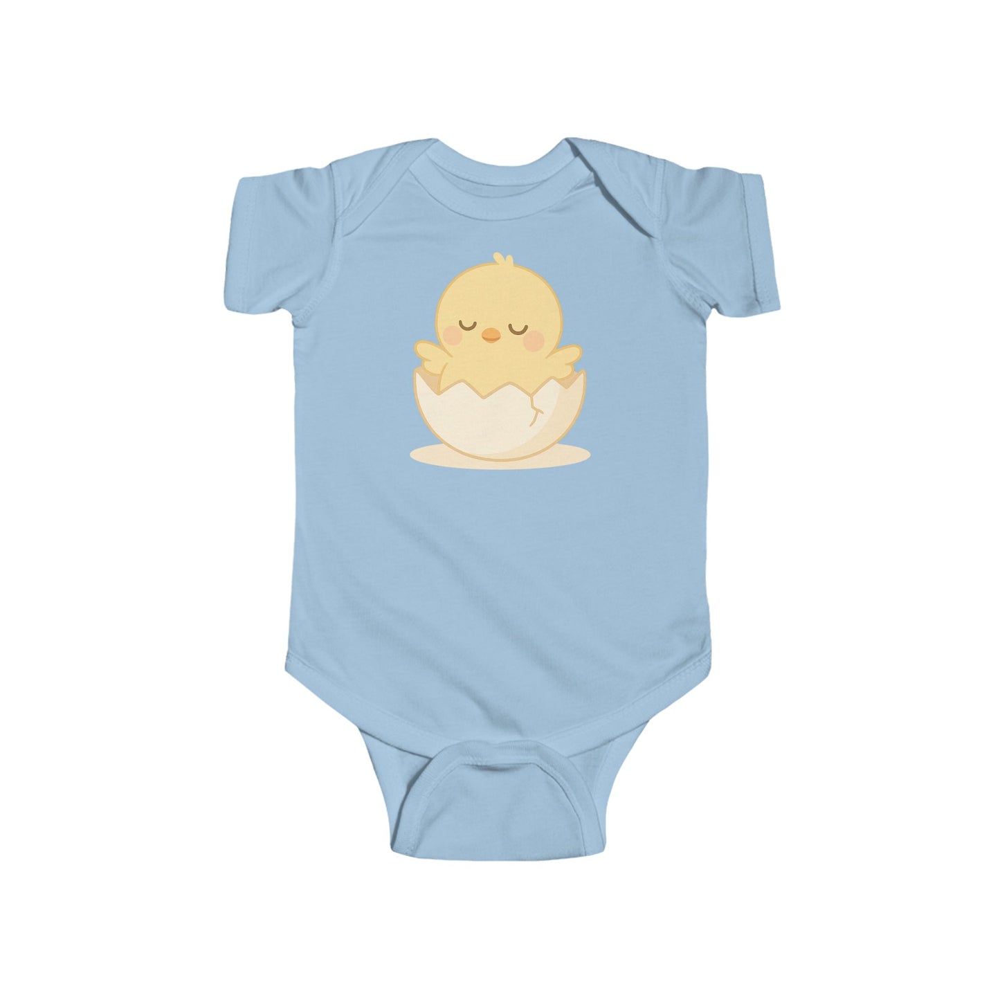 Sleepy Chick in Half-Shell Infant Bodysuit — Pastel Baby Chick Onesie
