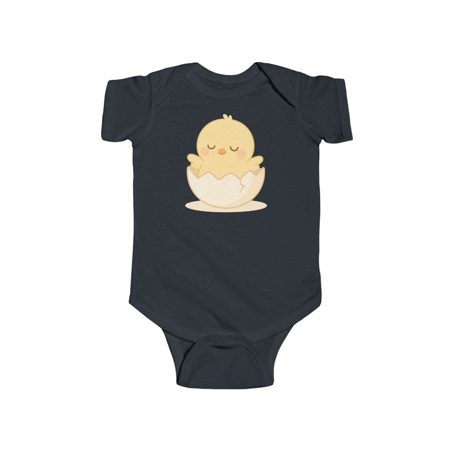 Sleepy Chick in Half-Shell Infant Bodysuit — Pastel Baby Chick Onesie