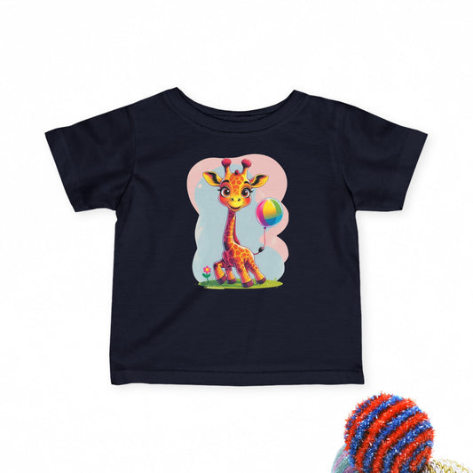 Cute Giraffe – Baby T-Shirt Blue