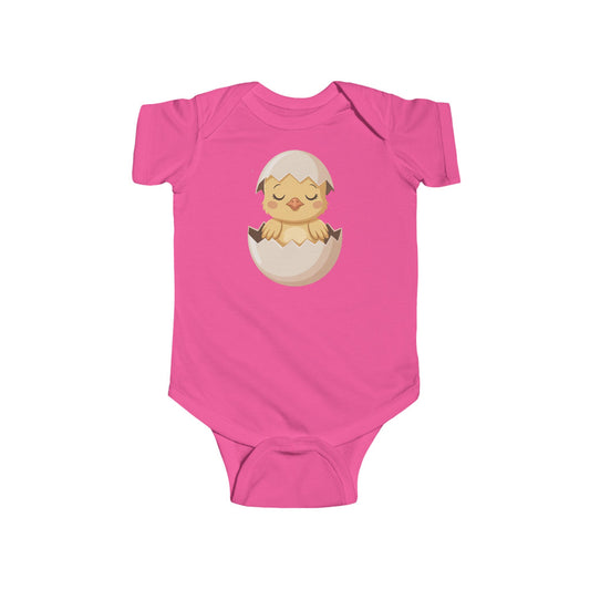 Infant Bodysuit — Sleepy Chick in Half-Shell Baby Onesie