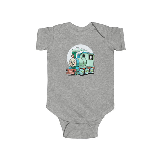 Cho Choo Train Baby Bodysuit - Grey